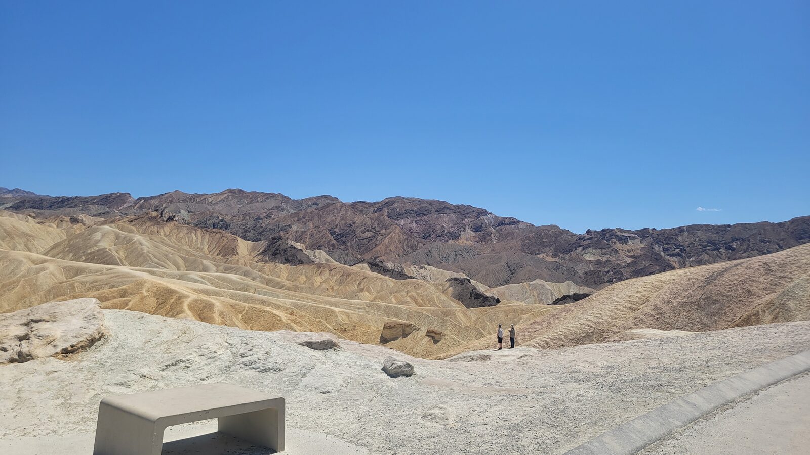 Badlands and mountain ridgeline at Zabriskie Point, Death Valley National Park